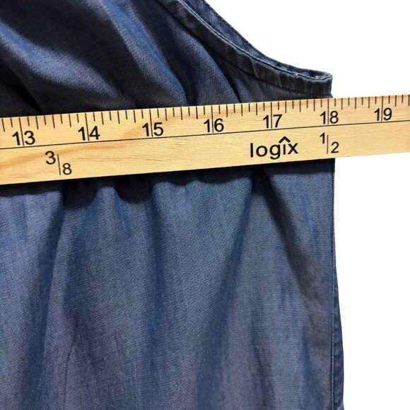 Tommy Bahama Womens Chambray Off-Shoulder Dress Blue Size S Petite - Picture 6 of 8